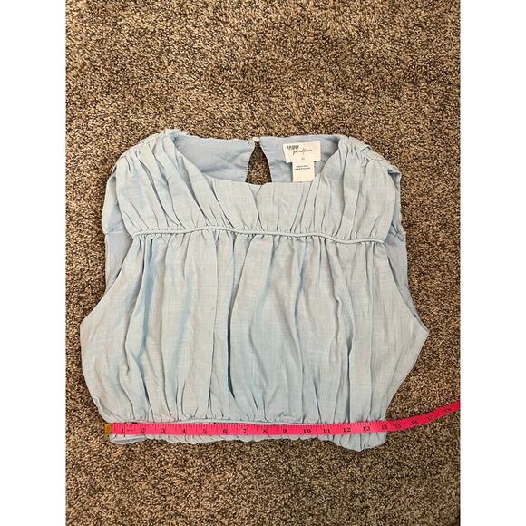 NWT Free People Girl and the Sun Sky Blue Cropped Sleeveless Top - Picture 6 of 9